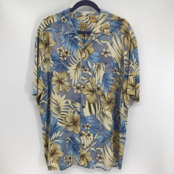 Joseph Banks 100% Silk Hawaiian Shirt Resortwear Summer Casual Size XL - Picture 1 of 7